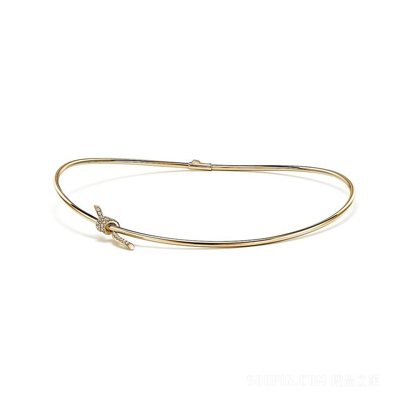 Tiffany Knot 系列 18K 黄金镶钻项链
