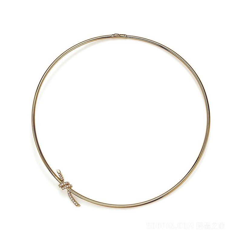 Tiffany Knot 系列 18K 黄金镶钻项链