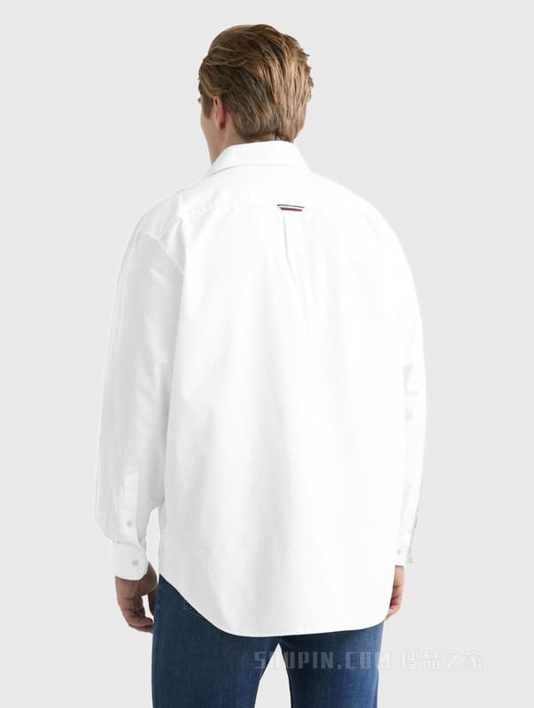 23新款春季男装牛津纺商务休闲尖角扣贴袋长袖衬衫30910