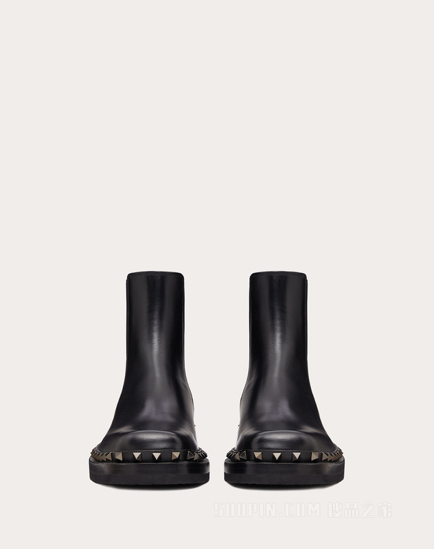 M-WAY ROCKSTUD小牛皮踝靴