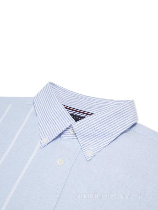 23新款早秋男装纯棉牛津纺粗细条纹拼接宽松衬衫外套32405