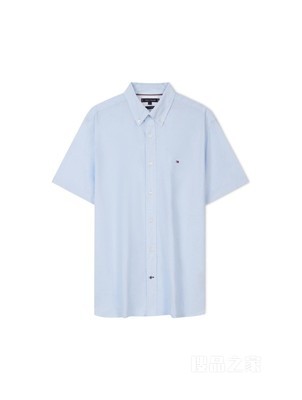 23新款早秋男装舒适棉麻竹节小绣标合身短袖衬衫MW0MW31786