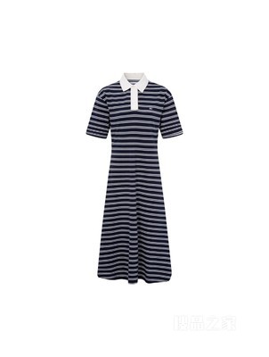 23新款春夏女装纯棉撞色小绣标A字宽松POLO连衣裙15564