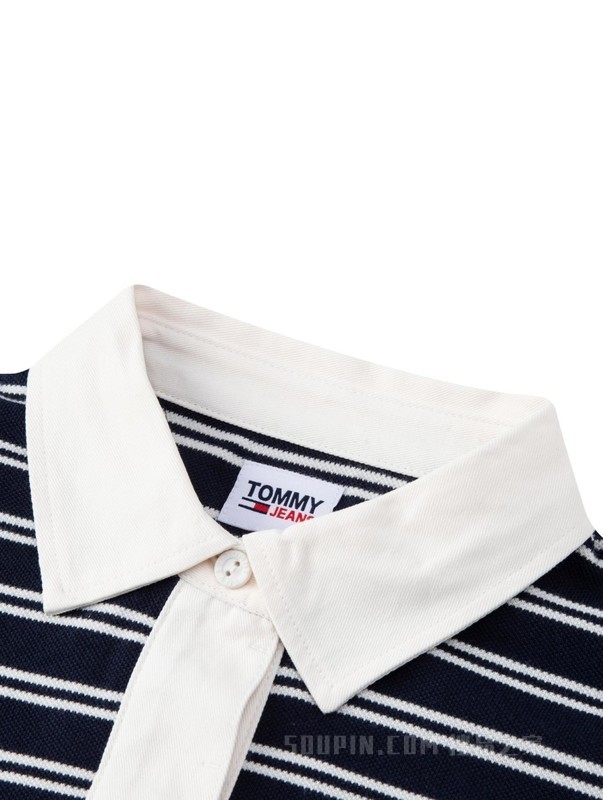 23新款春夏女装纯棉撞色小绣标A字宽松POLO连衣裙15564