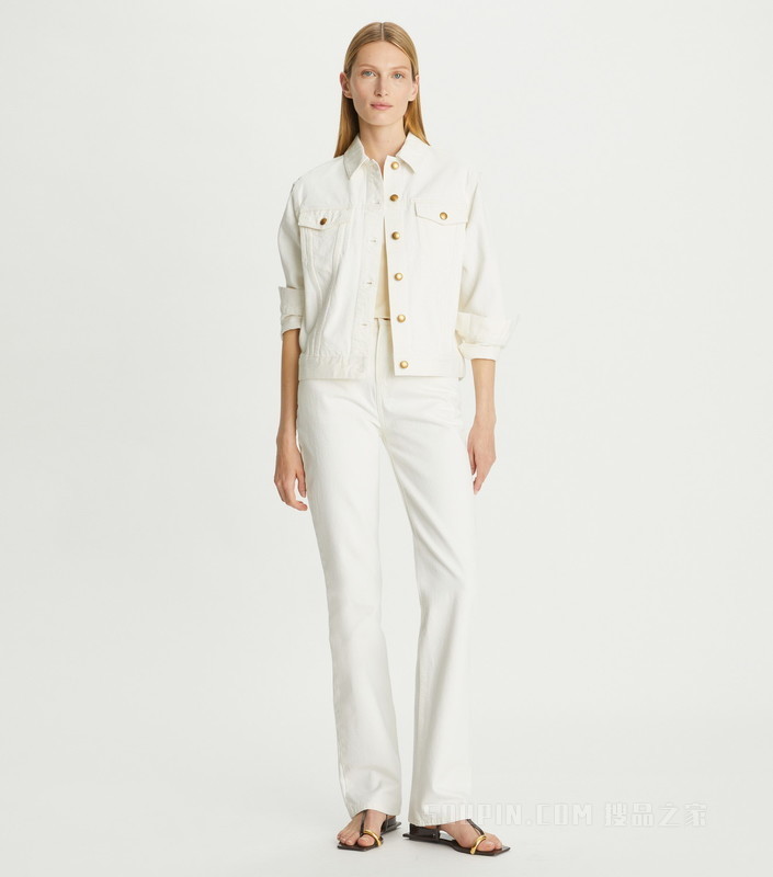 牛仔夹克 水洗白色