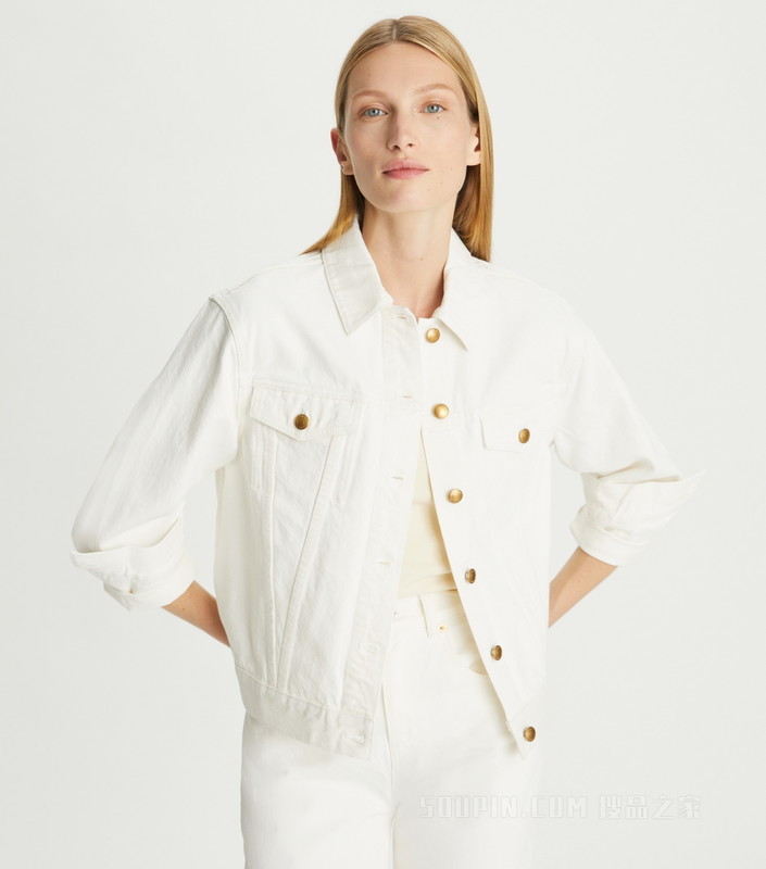 牛仔夹克 水洗白色