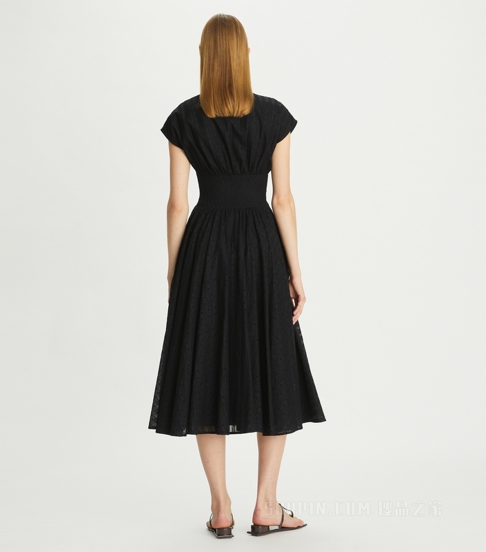 棉质镂空连衣裙 黑色