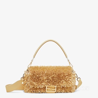 Baguette 沙色皮革和亮片手袋