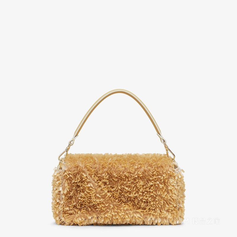 Baguette 沙色皮革和亮片手袋