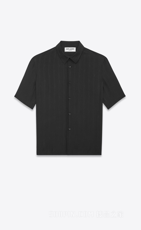 哑光和亮面CASSANDRE条纹桑蚕丝衬衫