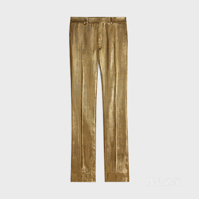 金银丝细条布喇叭裤 26408