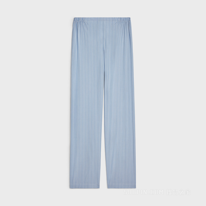 TRIOMPHE条纹府绸睡衣风格长裤 27519