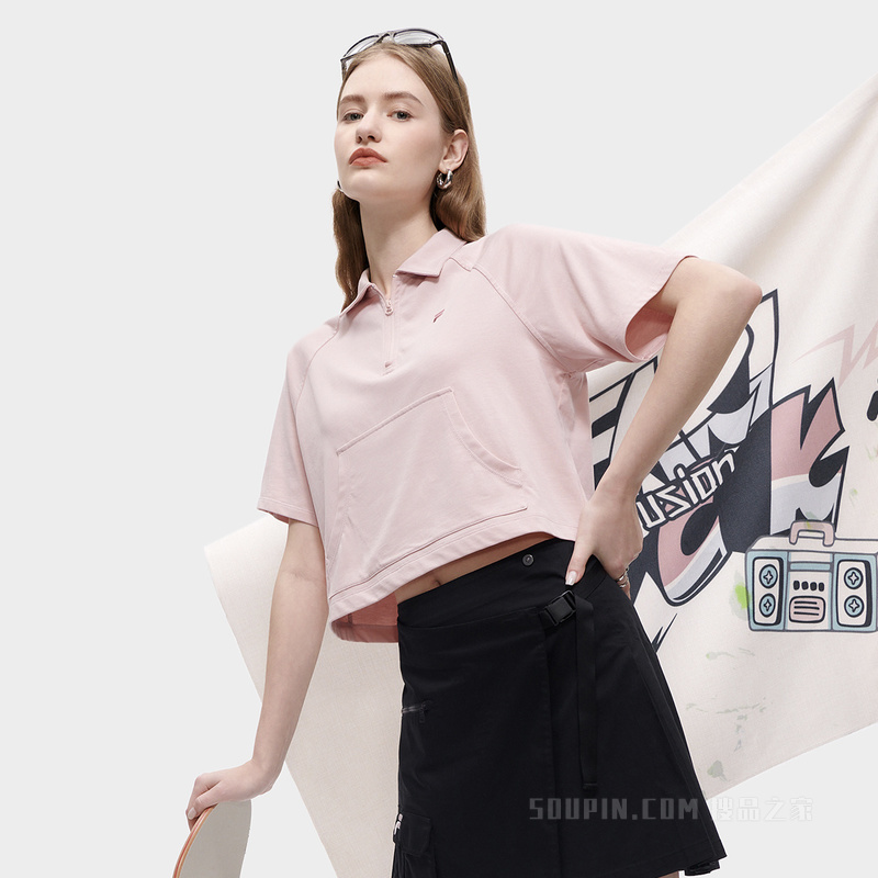 女子潮流运动宽松短袖POLO
