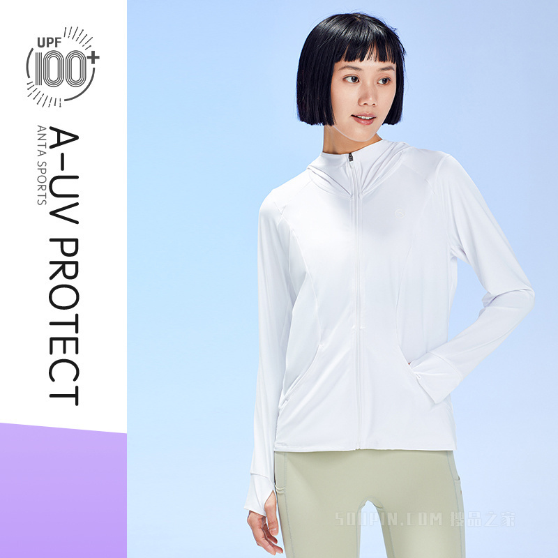 安踏综训系列冰肤/抗紫外线科技女针织运动上衣