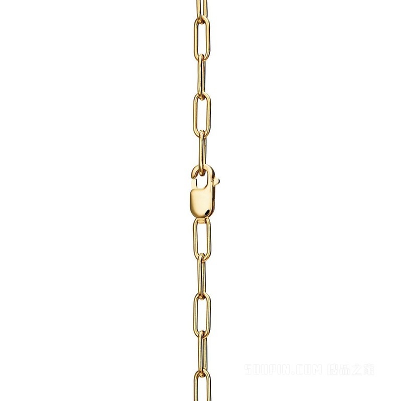 Tiffany Lock 系列 18K 黄金铺镶钻石项链，中号
