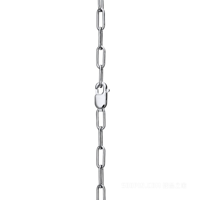Tiffany Lock 系列 18K 白金铺镶钻石项链，中号