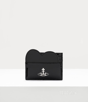 Shiny Patent Heart Card Holder