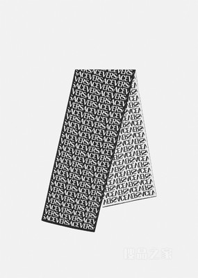 Versace Allover罗纹针织围巾
