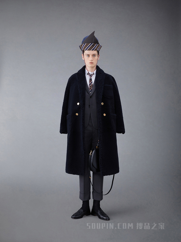 [早秋新品]男士染色毛绒双排扣贴袋外套