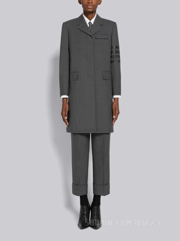 [新品]女士四条纹平纹织大衣