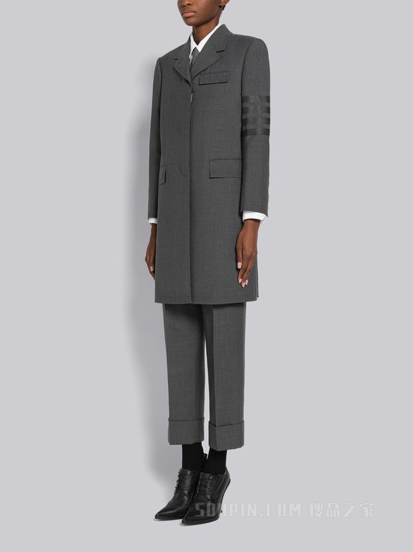 [新品]女士四条纹平纹织大衣