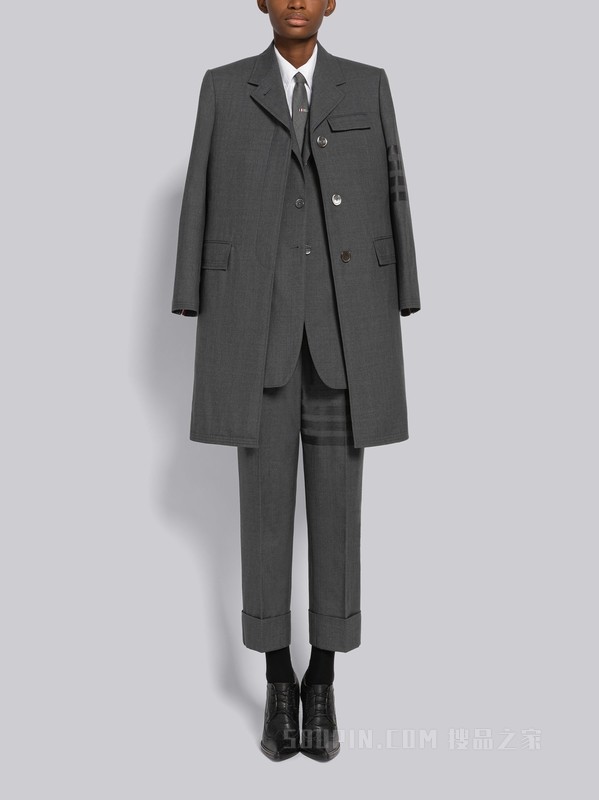 [新品]女士四条纹平纹织大衣