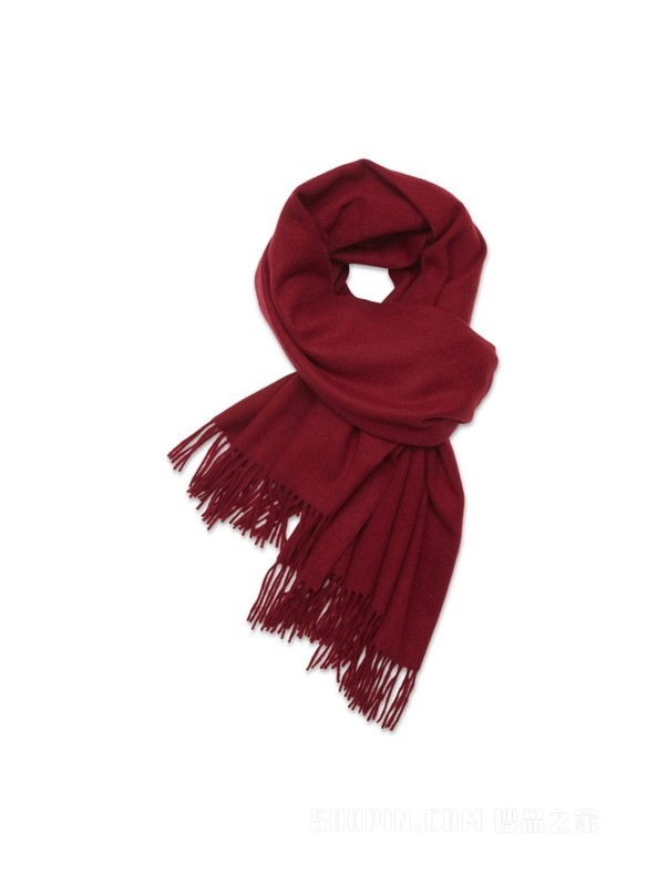 23新款秋季女装纯羊毛时尚金属字母流苏边围巾AW0AW15349