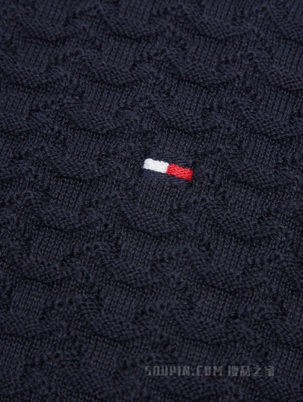 23新款秋冬男装纯棉简约小绣标拼色镶边合身版针织衫02550