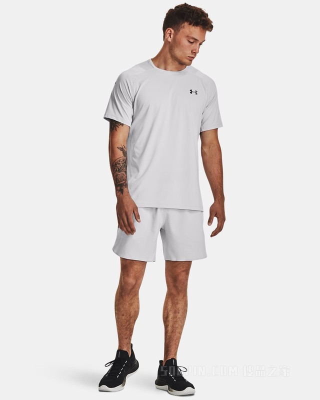 男士UA RUSH压纹短袖T恤