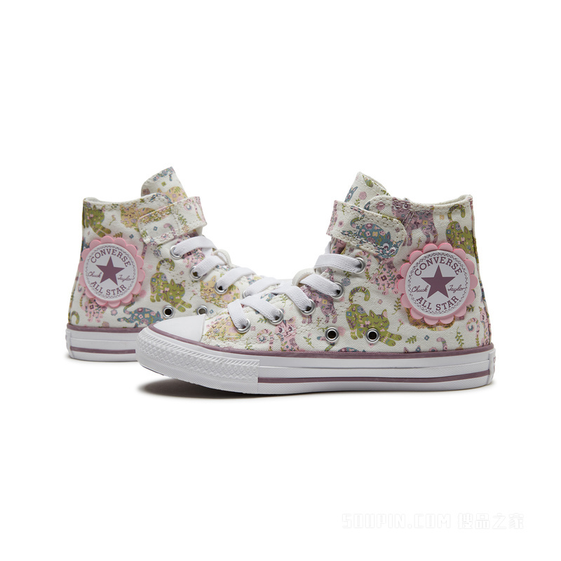 【小童】All Star 1V儿童猫咪高帮帆布鞋 童款 白色