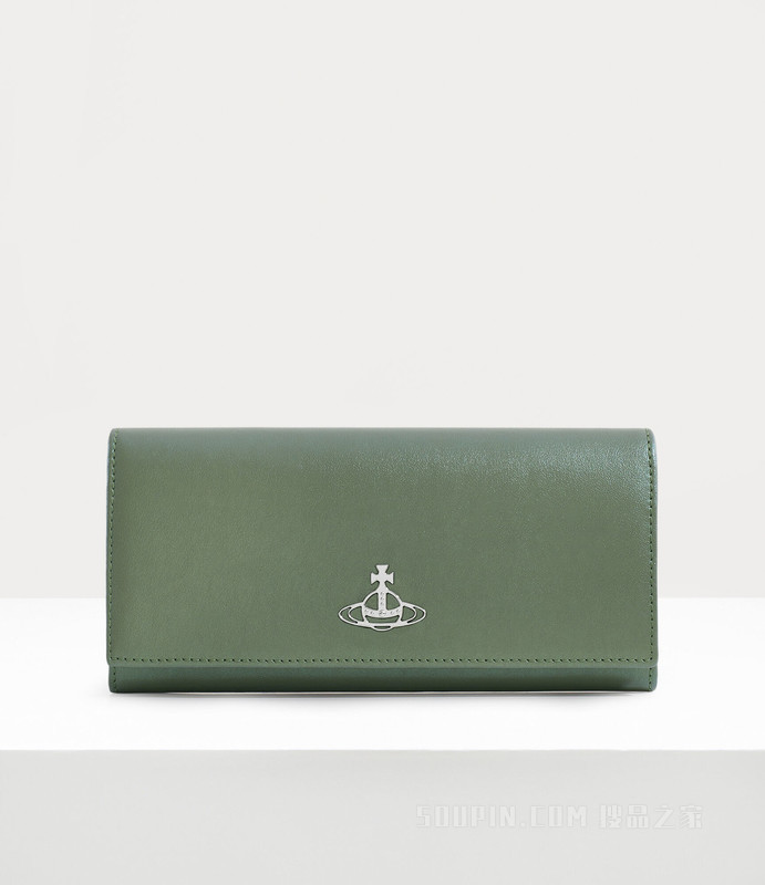 Pearlised Leather Long Card Holder