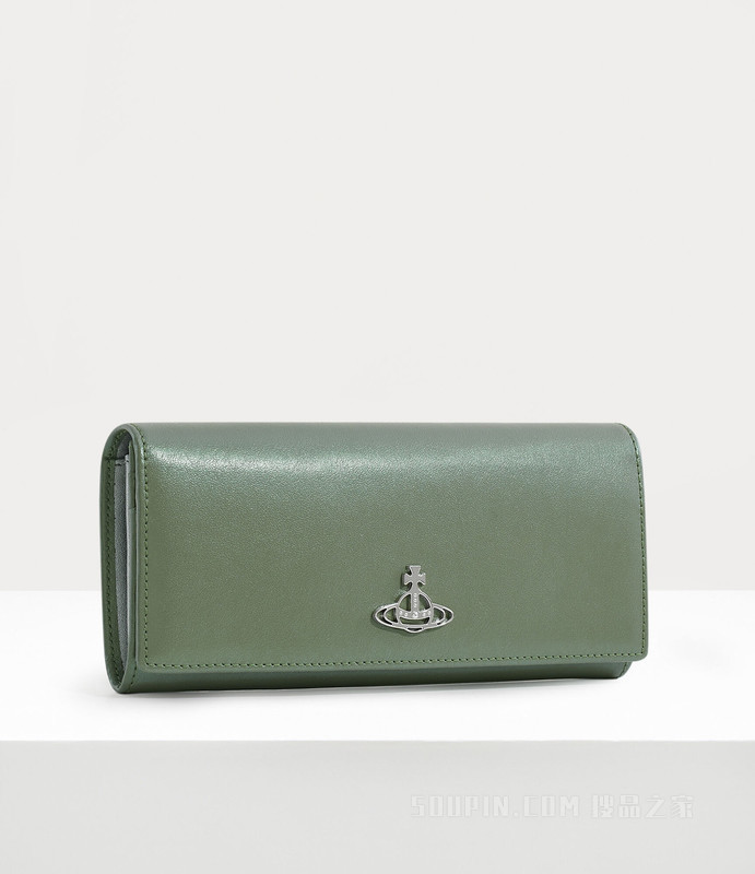 Pearlised Leather Long Card Holder