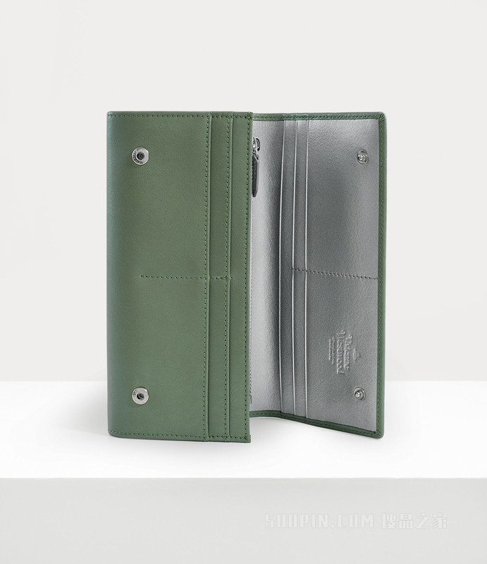 Pearlised Leather Long Card Holder