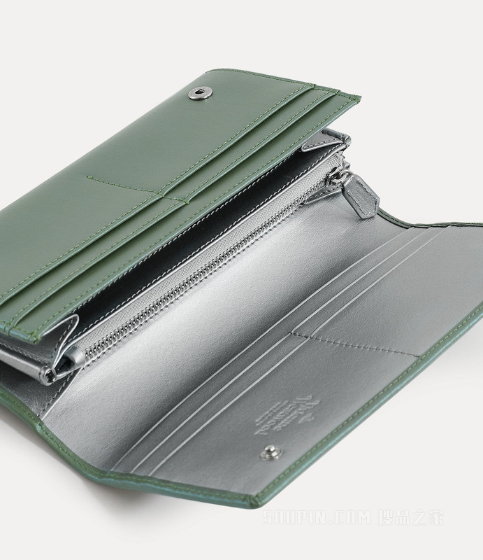 Pearlised Leather Long Card Holder
