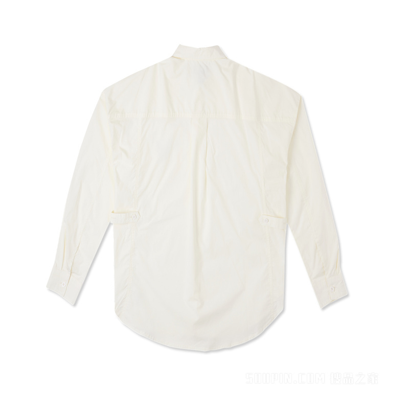 【女子】女纽扣长袖衬衫宽松工装风外套 女款 奶白色