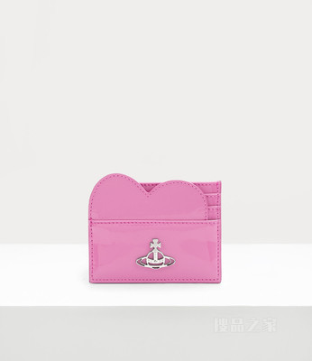 Shiny Patent Heart Card Holder
