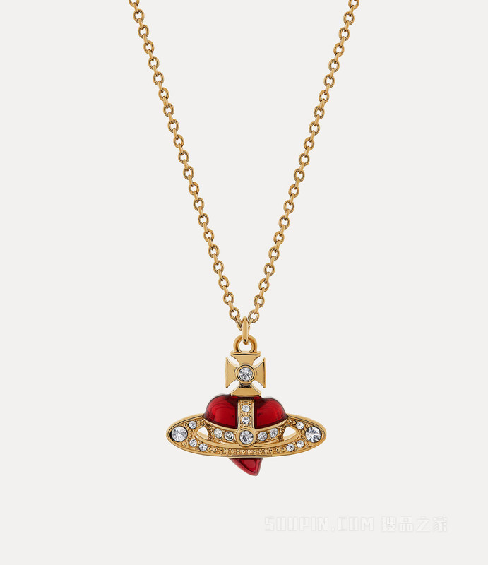 New Diamante Heart Pendant Necklace