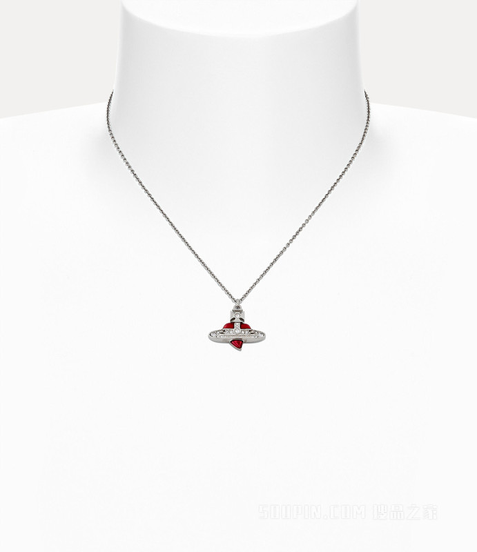 New Diamante Heart Pendant Necklace