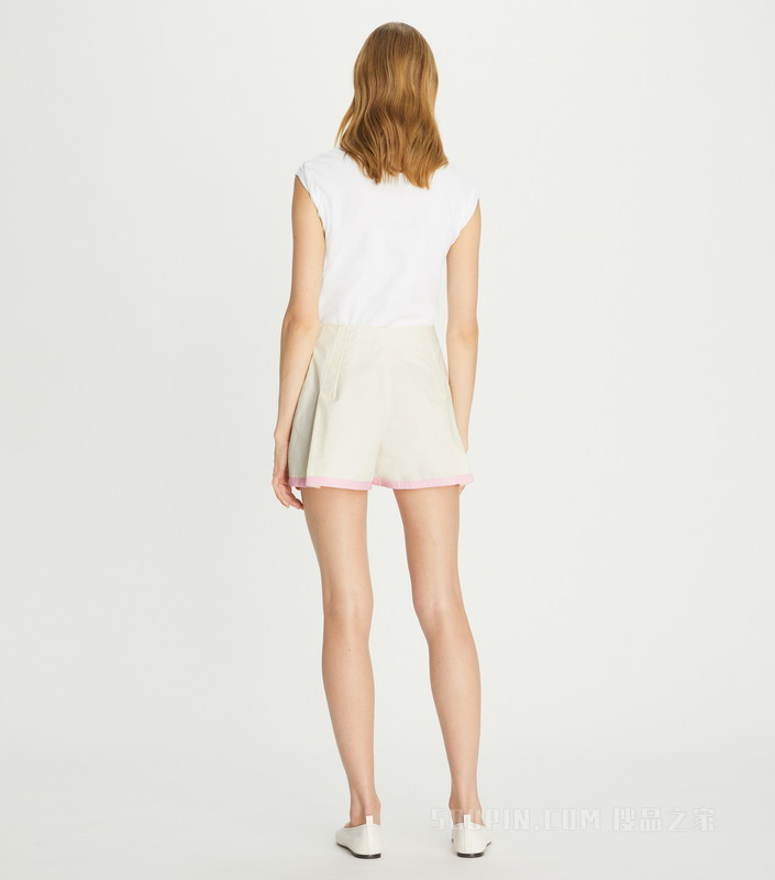 棉质短裤裙 新象牙白色