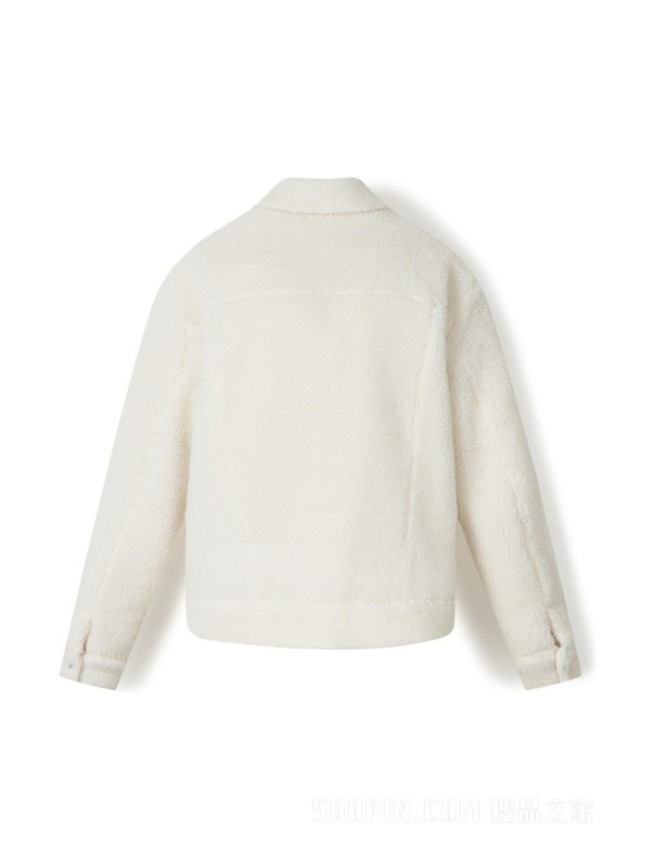 23新款秋冬女装仿羊羔绒旗标刺绣宽松夹克外套DW0DW16566