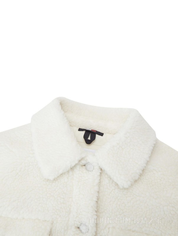 23新款秋冬女装仿羊羔绒旗标刺绣宽松夹克外套DW0DW16566