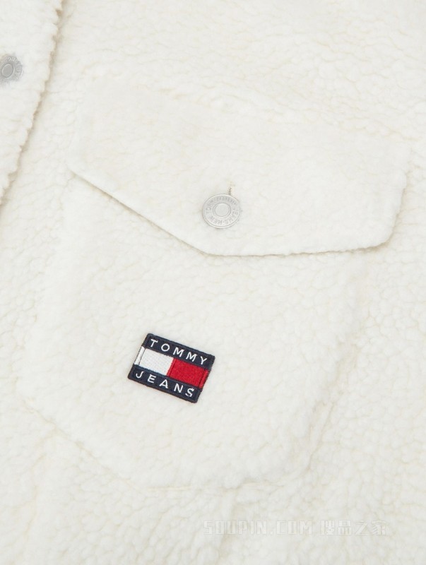 23新款秋冬女装仿羊羔绒旗标刺绣宽松夹克外套DW0DW16566