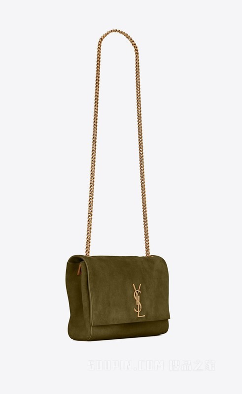 KATE中号绒面革和光滑皮革双面手袋