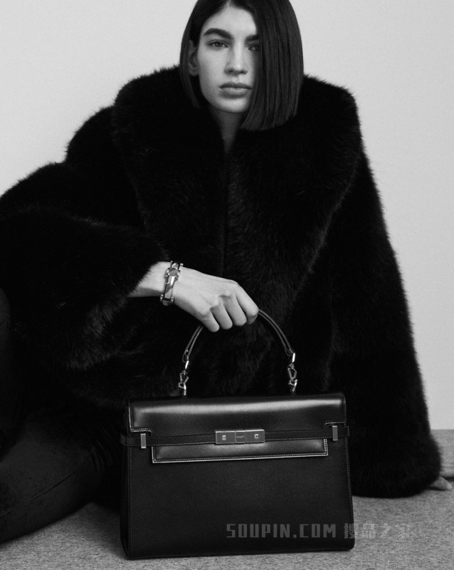 Manhattan box saint laurent皮革手袋