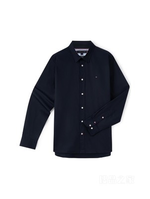 23新款男装丝光棉斜纹简约小绣标合身版长袖衬衫MW0MW31826