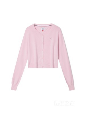 23新款秋冬女装简约小绣标纽扣开襟宽松针织开衫DW0DW16538