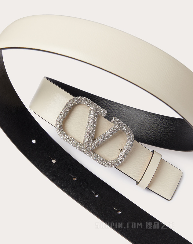 VLOGO SIGNATURE 可双面佩戴亮面小牛皮腰带（宽3厘米）