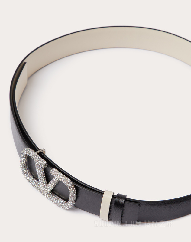 VLOGO SIGNATURE 可双面佩戴亮面小牛皮腰带（宽3厘米）