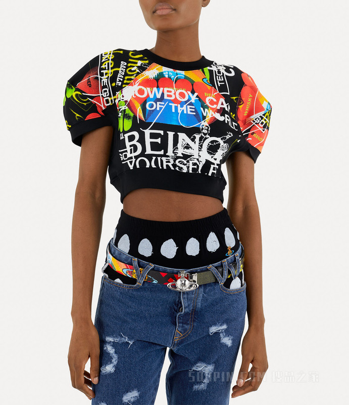 Cropped Football Sweatshirt