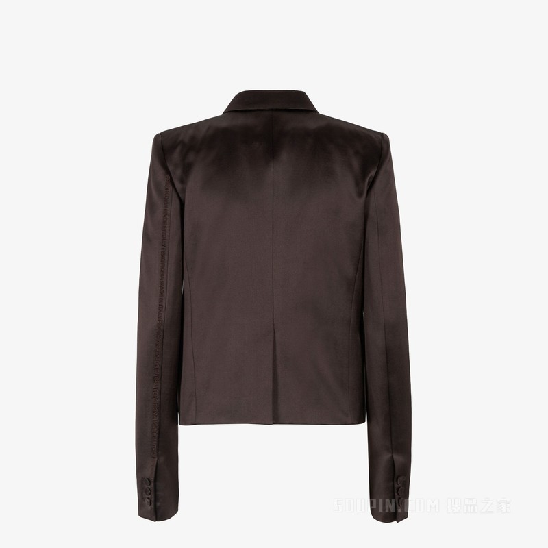 夹克 棕色丝硬绸缎夹克